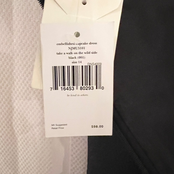Kate Spade Embellished Cupcake Dress Take a Walk on the Wild Side Black Sz14 NWT - Picture 11 of 16